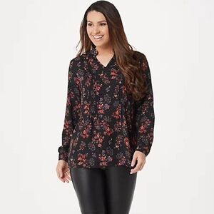 NWT Monday fun Amiyah Tie sleeve blouse sz M